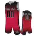 Custom Red Black Sports Basketball Training Uniforms Kids Boys Girls Basketball Jersey and Shorts Kit Printed Team Name Number