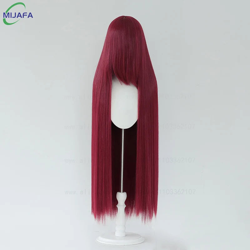 Very High Quality 600g 68 Colors 40 Inch 100cm Long Straight Cosplay Wig With Bangs Heat Resistant Hair Anime Wigs + Wig Cap