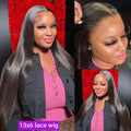 40 42 Inch 250 Density Frontal Wig For Black Women Brazilian Wigs Human Hair 5x5 Bone Straight HD Transparent Lace Front Wigs