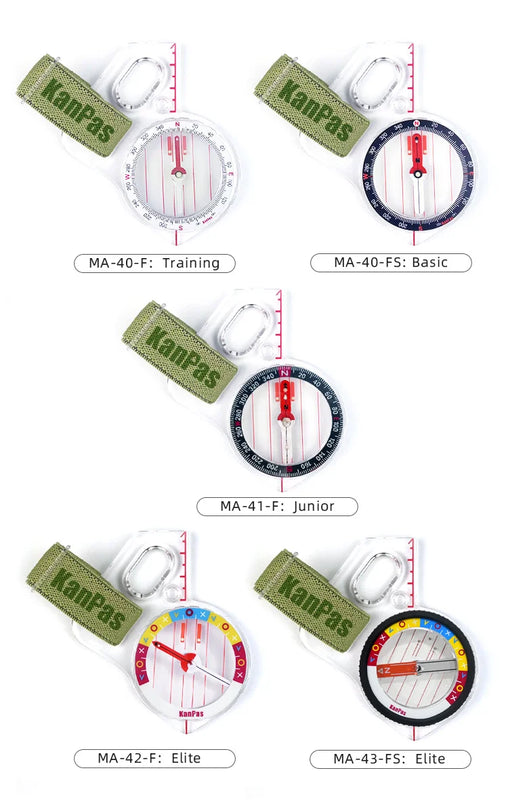 KANPAS Basic and Beginner's Orienteering thumb compass, Orienteering Primary Compass, MA-40-FS, Durable Sport Compass