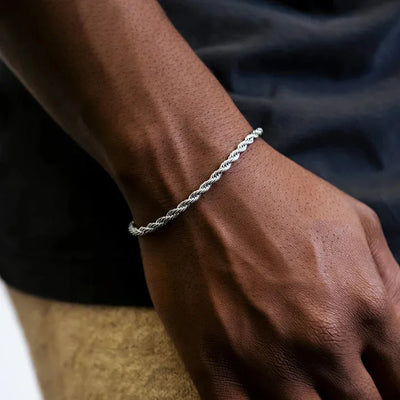 Vnox Unisex Rope Chain Bracelets for Men Women, Stainless Steel Twisted Links Simple Classic Jewelry Gift for Him | SAMAG