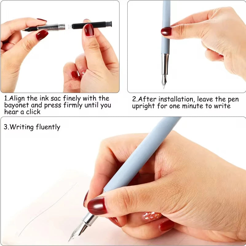 Fountain Pen Ink Cartridges Set Black Blue Red Refill High Quality, Bore Diameter for Smooth Writing 2.6mm 3.4mm 50 Pcs 100Pcs