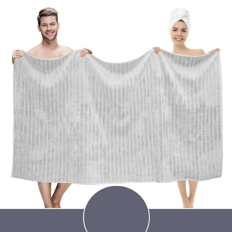 Classic Turkish Towel, Extra Large, Premium Cotton Bath,Thick and Absorbent,Quick-Dry,Ribbed, Luxury Bathroom Towels, 27x55 Inch