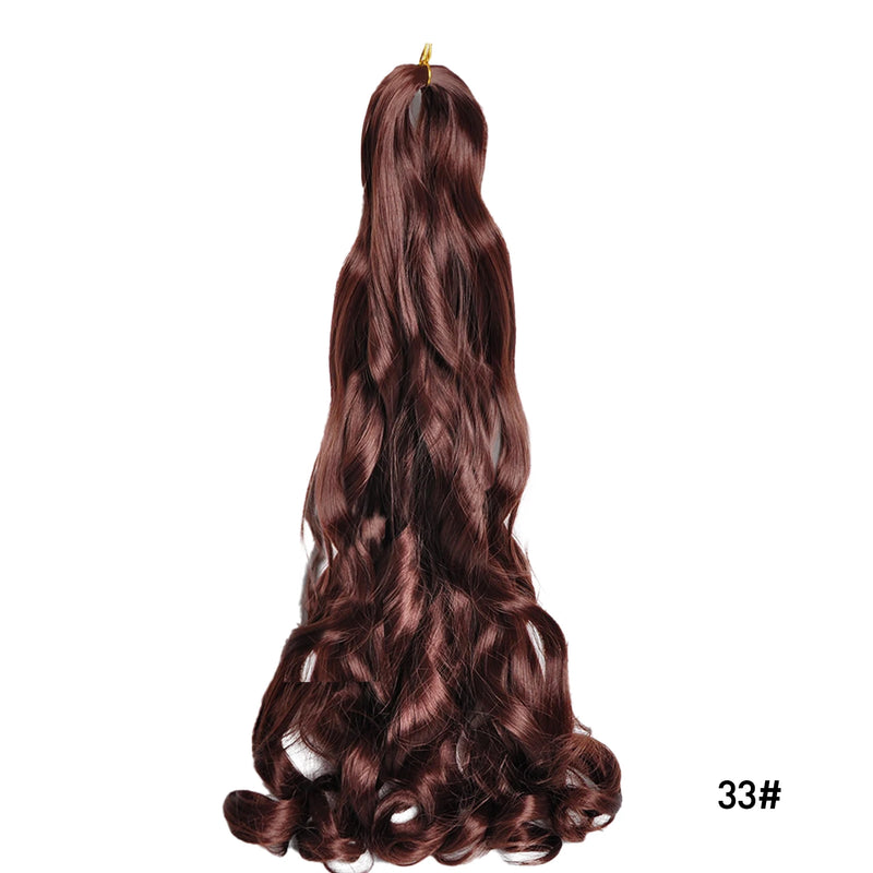Loose Wave Braiding Hair Extensions 24" Synthetic Spiral Curls Braids Hair Pre Stretched Bouncy Braid French Curls Braiding Hair