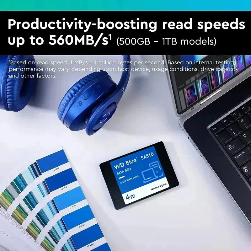 WD Blue SA510 2.5" SATA3 Internal SSD 1TB 2TB Original Western Digital Solid State Hard Drive For Notebook Desktop Computer