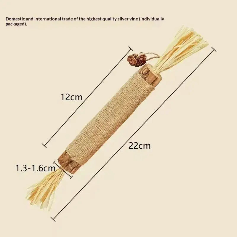 NEW 1/2PCS Cat Toys Made Of Wood Knotweed Teething Sticks Insect Galls Raffia Sisal Rope Teeth Cleaning Toys Cat Teasing Sticks