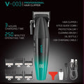 Original VGR Metal 9000RPM Hair Clipper Professional Men's Rechargeable Hair Trimmer Barber Cordless Hair Cutting Electric 8W