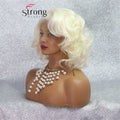 Short Bob Lace Wig Blonde Curly Synthetic Lace Front Wig For Women Natural Hairline Heat Resistant Synthetic Wigs