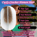 Feather Crochet Human Hair 4/27 Highlight Pixie Curl Bulk Hair Extensions Lightweight Small Spirals Curly Crochet Hair For Braid