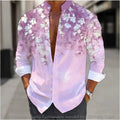 New men's shirt long-sleeved 3D printing flower pattern | SAMAG