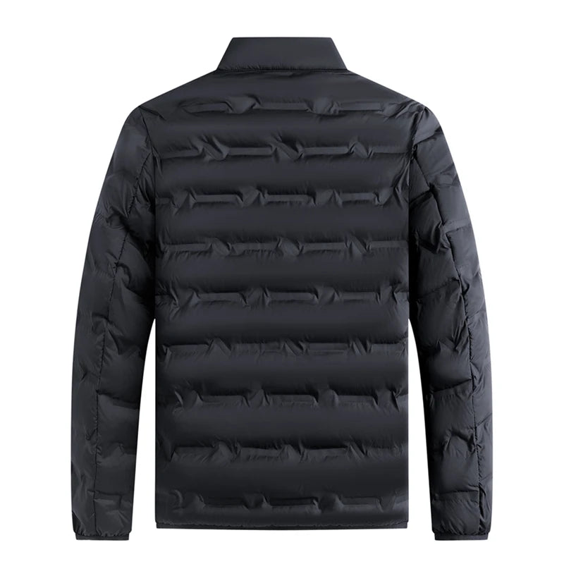 Graphene Self-heating Parka Jackets Men Solid Windproof Cotton Down Jackets Man Stand Collar Parkas Winter Padded Down Coat Male