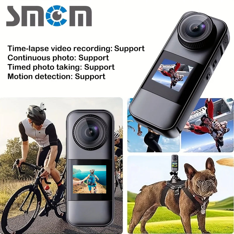1 dual-screen sports camera for outdoor activities, with 32GB memory card, capable of taking photos and recording videos