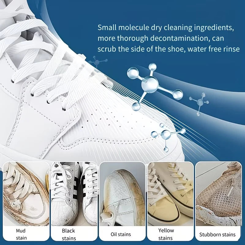 Shoe Cleaning Quick Stain Remover Whitening Polish For Sneakers Leather Boots Car Interior Multi Purpose Gentle Safe Formula