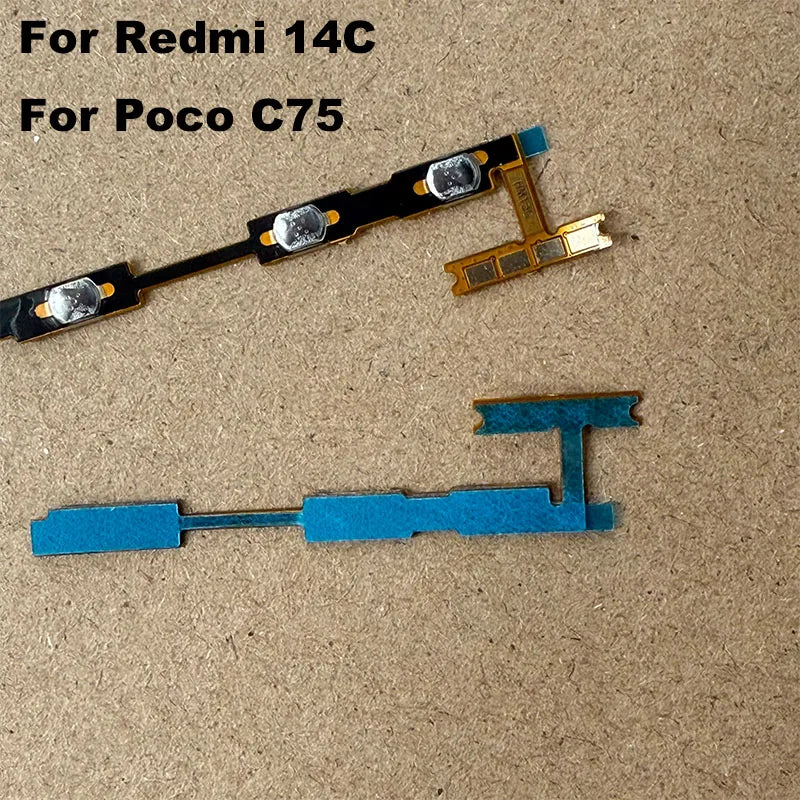 For Xiaomi Redmi 14C / Poco C75 Power Volume Buttons Flex Cable Power On Off  Volume Button Key Flex Cable Replacement