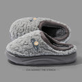 Women's Winter Plush Slippers Fleece-Lined Indoor House Shoes with Thick Sole Anti-Slip Odor-Control Feature for Couples