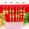 NovaGlod  24K real gold summer tassel earrings for women's fashion 9999 real gold earrings flower gold jewelry accessories