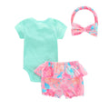 0 to12M 3-Pack Bodysuits Sets For Girls Newborn Short Sleeve Rompers Cotton Clothes Infants Summer One Piece Costume Bebe Outfit
