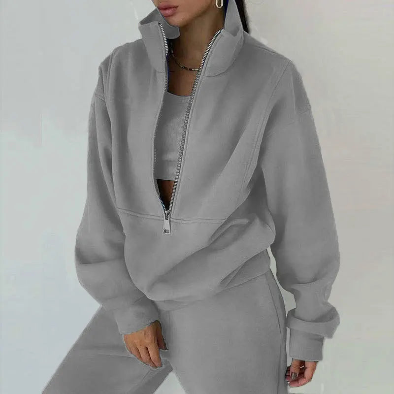 Tracksuit Set Stylish Autumn And Winter Comfortable Warm Two-piece Sets Suit Women Casual Streetwear Sportswear