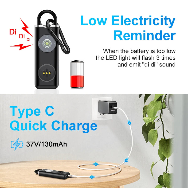 Hollarm Personal Safety Siren Alarm 130dB Siren Strobe Self Defense Alarm for Women, Kids, Elderly Anti Robbery Call for Help