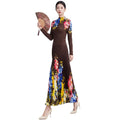 Miyake Flower Print Sets for Women Pleated T-shirt Long Sleeves with A Line Skirts Elegant Clothing 2026 Summer New
