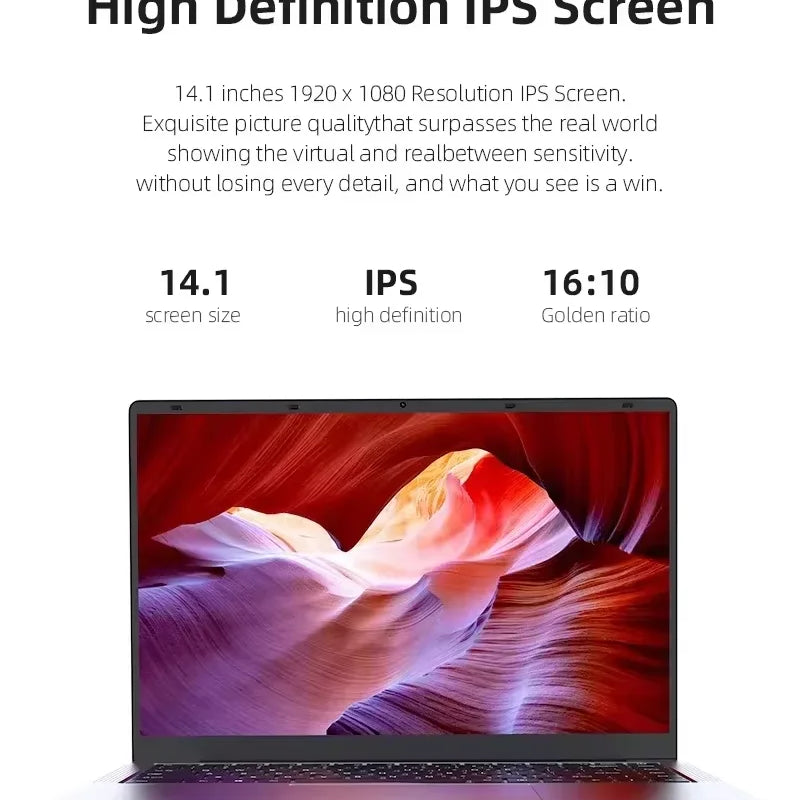 2026 Portable Windows 11 Pro Laptops Intel Core I7 8650U 16GB RAM 1TB SSD Office Gamer Study Notebook Computer PC