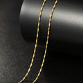 Real 14K Gold Color Necklace Chain for Women's Clavicle Chain Neck Collare for Girlfriend Fashion Birthday Jewelry Gift Not Fade