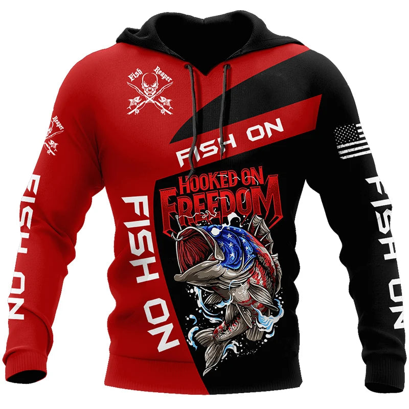 Funny 3D Fish Print Hoodies For Men Outdoor Go Fishing Sweatshirts Autumn and Winter Casual Pullover Fashion - View 8 | SAMAG