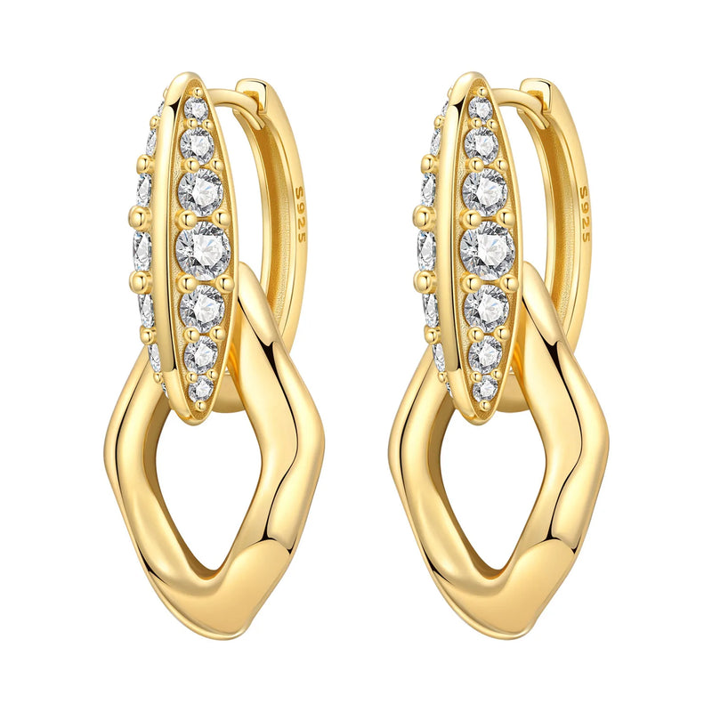 Orstarry S925 Sterling Silver 18k Gold Modern Square Earrings Hoop Earrings For Women Jewelry Original Trendy Anniversary Gifts
