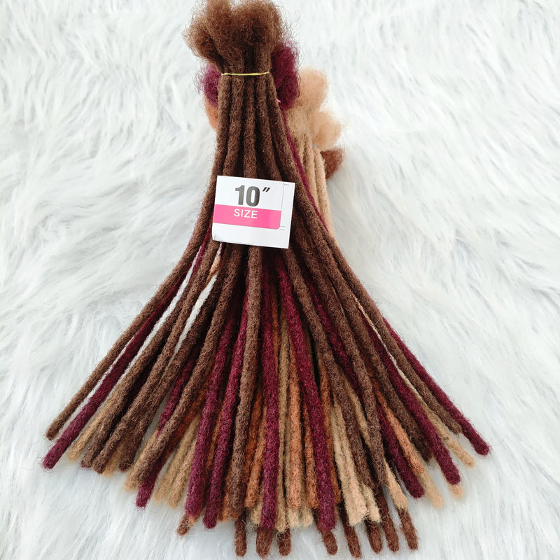 Dreadlocks Sister Locs Extensions Handmade Soft Crochet Brazilian Human Hair Braiding 10in Ombre Short Hair 10Strands/lot