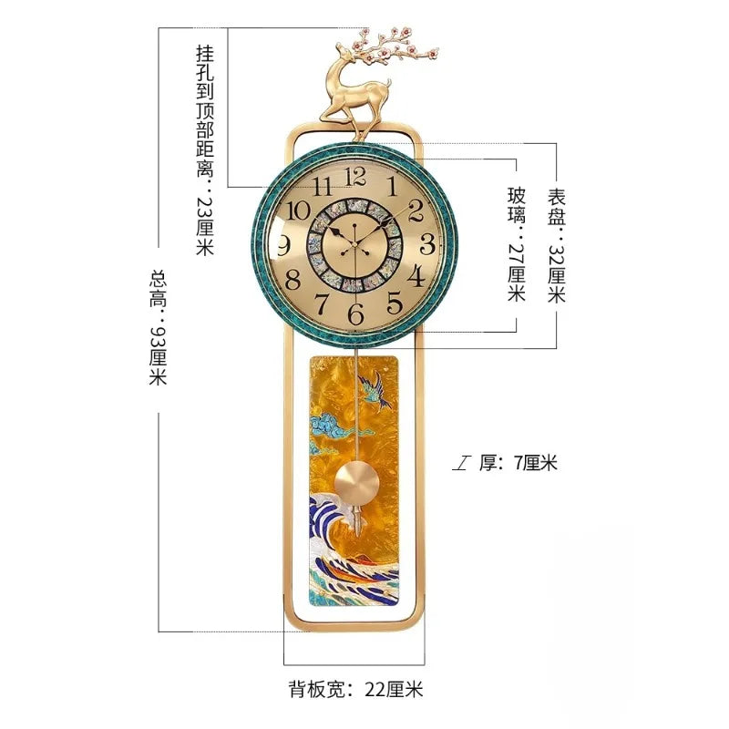 European Industrial Wall Clock Modern Living Room Office Art Wall Clock Luxury Pendulum Reloj De Pared Para Sala Home Decor
