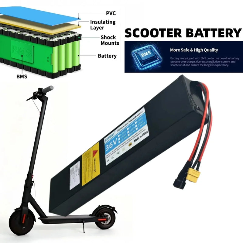 36V 10.5Ah 10S4P 500W power supply, specially modified for Xiaomi M365 electric scooter battery with BMS