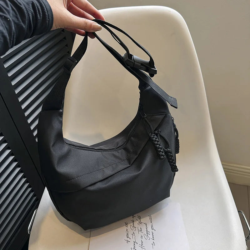 New Nylon Hobos Crossbody Bags Solid Casual Zipper Women's Bags Fashion High Capacity Solid Color Single Shoulder Totes Bag
