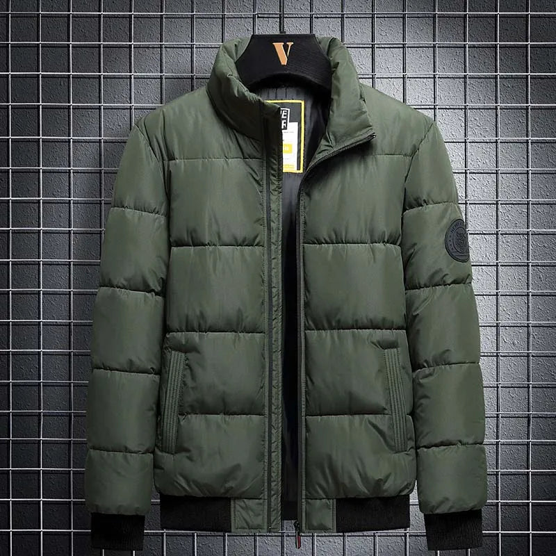 8XL Stand Collar Cotton Parkas Men Autumn Winter Thick Padding Baseball Collar Parkas Men Korean Fashion Outerwear Down Coat Man