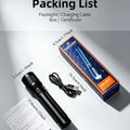 Tactical Zoomable LED Flashlight High Lumen 1200LM, USB - C - View 6 | SAMAG