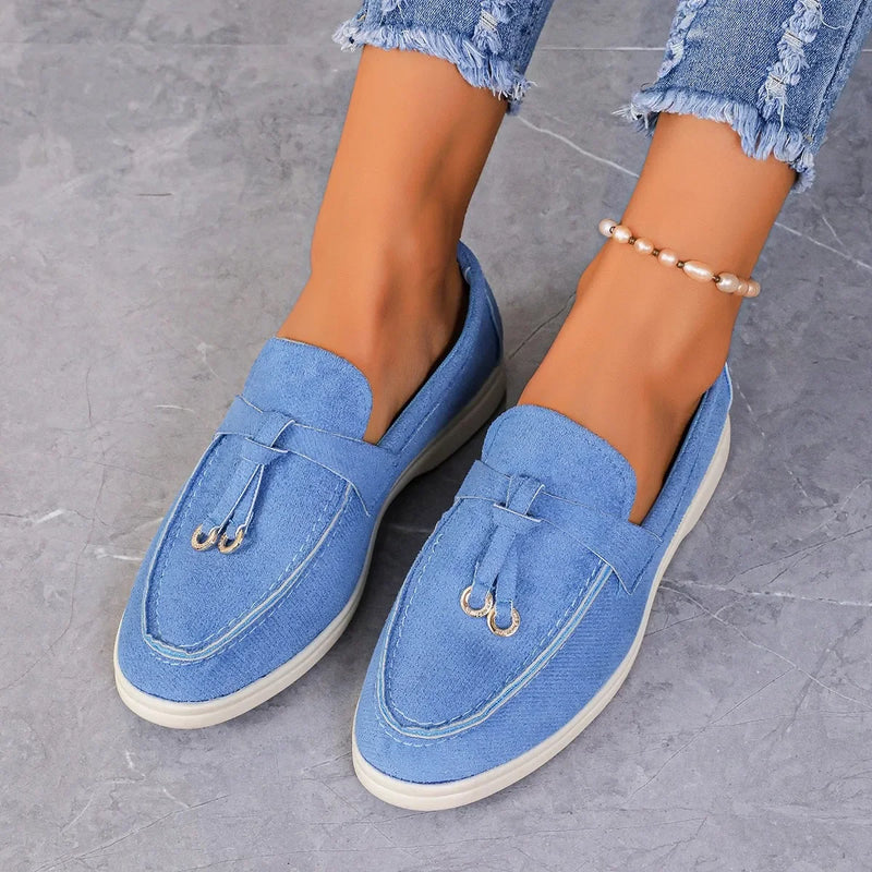New Lefu Shoes Women's Soft Leather Retro Lazy Man Step on Thick Sole Flat Bottom Comfortable Single Shoe Shoes for Women