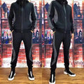 Trendy Stripe Hooded 2pcs Set Men's Casual Stylish High - quality Sweatshirt Outfit Jogging Hiking Fishing Various | SAMAG