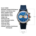 Sugess Pilot Watch with Seagull Movement Swanneck Wristwatch Mechanical Chronograph Sappire Crystal Military Limited Racing 1963