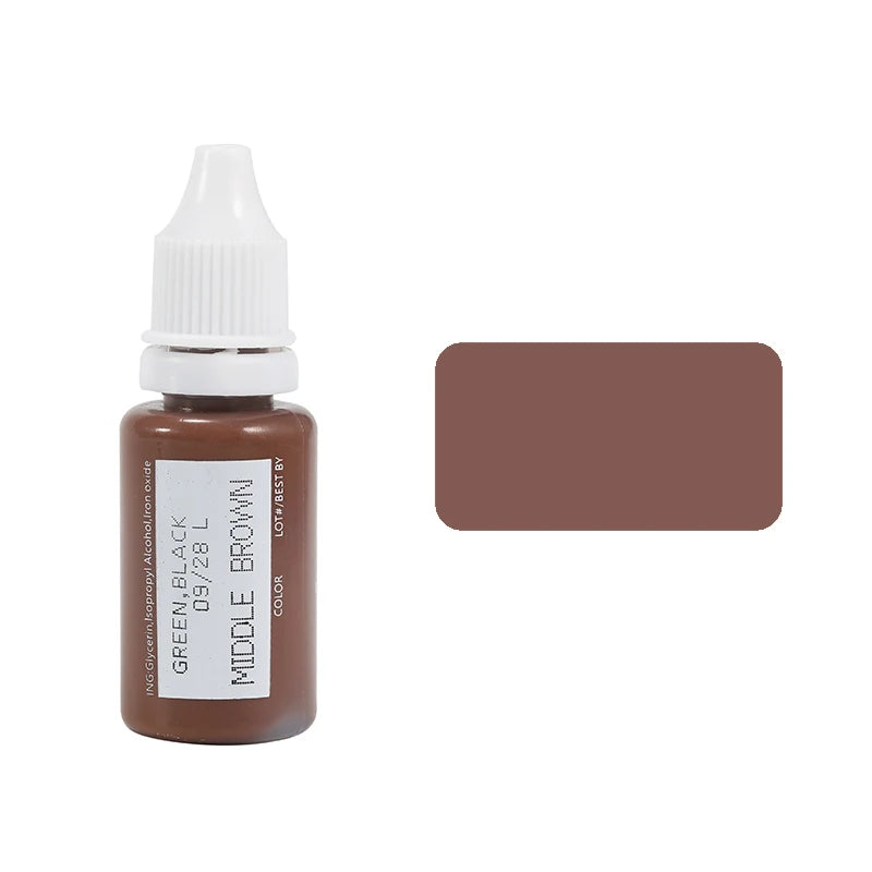 15ml Permanent Makeup Ink Color Natural Eyebrow Lips Dye Tattoo Ink Microblading Pigments For Body Beauty Tattoo Art Supplies