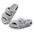 Evshine Winter Fur Clogs Slippers For Women Men Cork Footbed Plush Lined Mules Fuzzy Suede Potato Shoes Warm Furry House Clogs