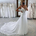 Beach A Line Chiffion Wedding Dresses Sexy V - neck - View 2 | SAMAG