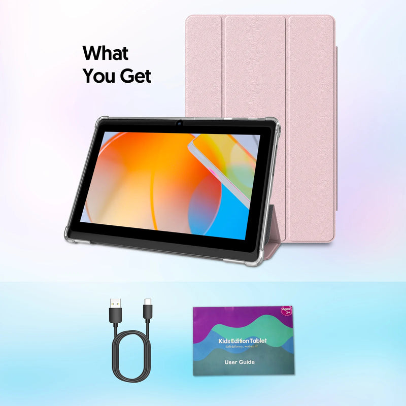BAKEN 10-inch Tablet (Android 13, Quad-core, 2GB+32GB, supports 1TB expansion, WiFi 6, dual cameras); includes protective case
