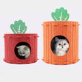 for Felt Carrot Cat Bed Semi-enclosed Cute Two-layer Pet Bed Suitable for All Seasons