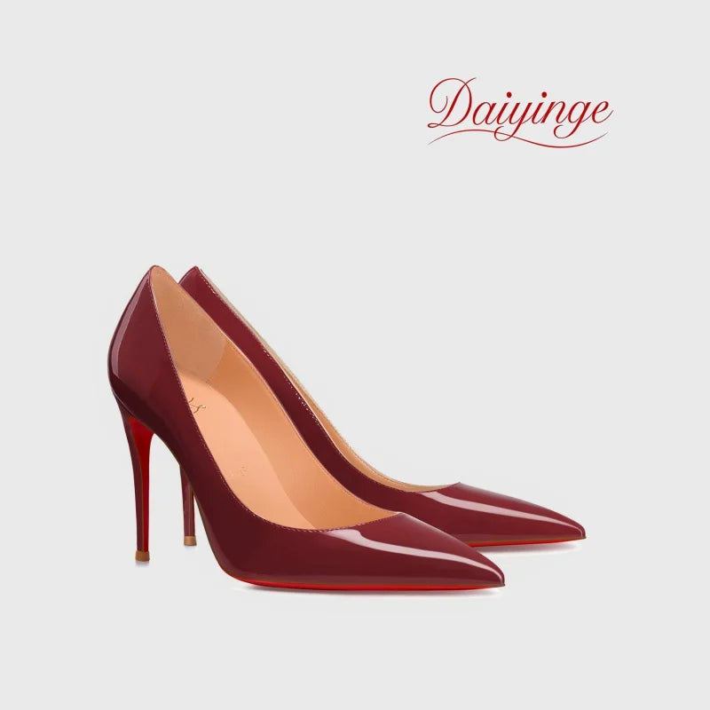 Heels For Ladies 2026 New Luxury Designer High Quality Red Bottoms High Heels Pointed Toe Stiletto Pumps 12 cm Sexy Dress Shoes
