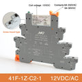 Din Rail Slim Relay Module 41F - 1Z - C4 - 1 Integrated PCB Mount Power With Holder 12V 24V ACDC 220V - Visuel 9 | SAMAG