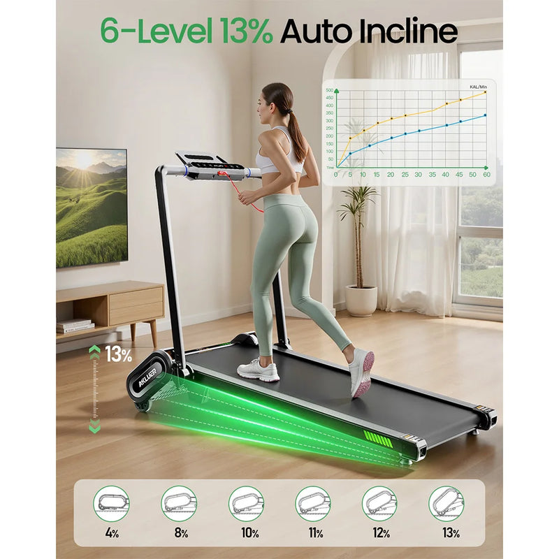 Akluer H1 - B Under Desk Treadmill with 13% Auto Incline - View 4 | SAMAG