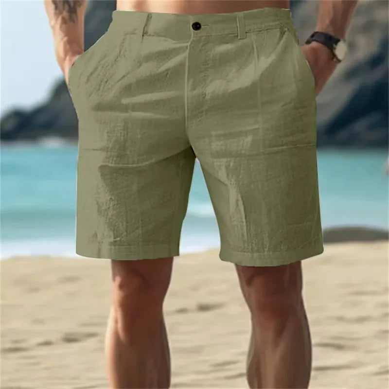 Men's Cotton Linen shorts Pants Male Summer Breathable | SAMAG