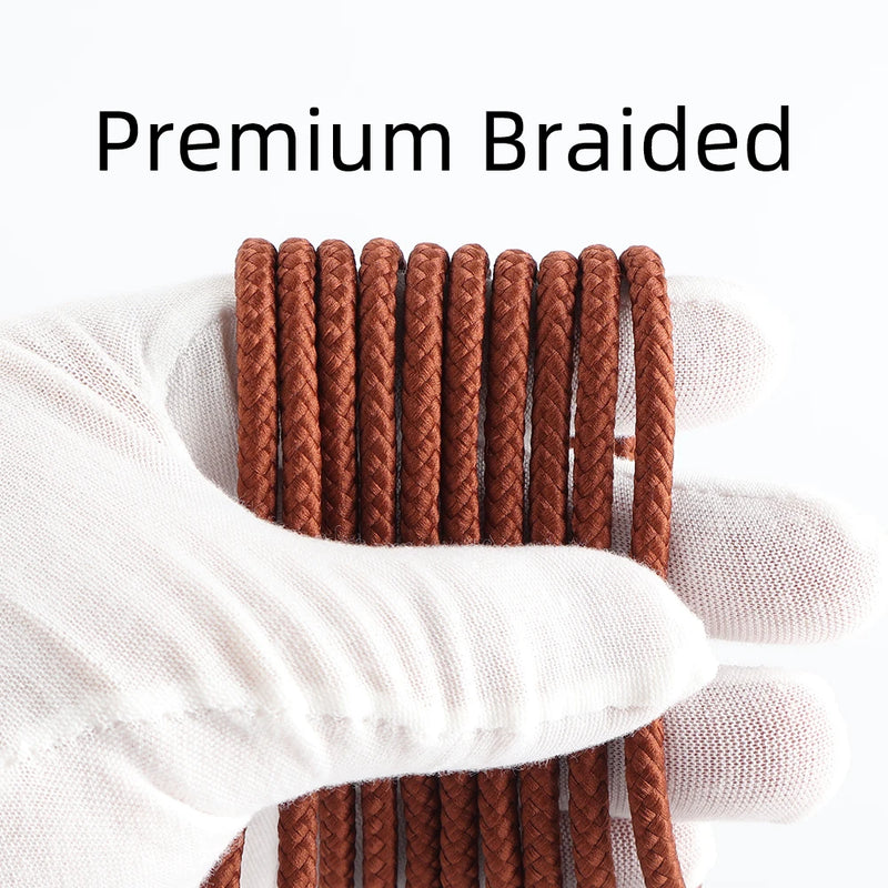 Classic Round Shoelaces Durable Polyester Solid Sneaker Boot Laces Anti-loose Replacement Sports Shoes Laces 1 Pair