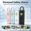 130dB Rechargeable Personal Alarm Keychain, LED Flash Emergency Security Alarm Portable Self-Defense Device for Women Student