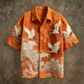 New Dark Green Embossed Pattern Fabric with Flying Crane | SAMAG