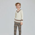 AS Beige Collection AW25 Corduroy Dress Children Knitting Sweater Boys Overalls Check Pants Brothers Sisters Family Matching